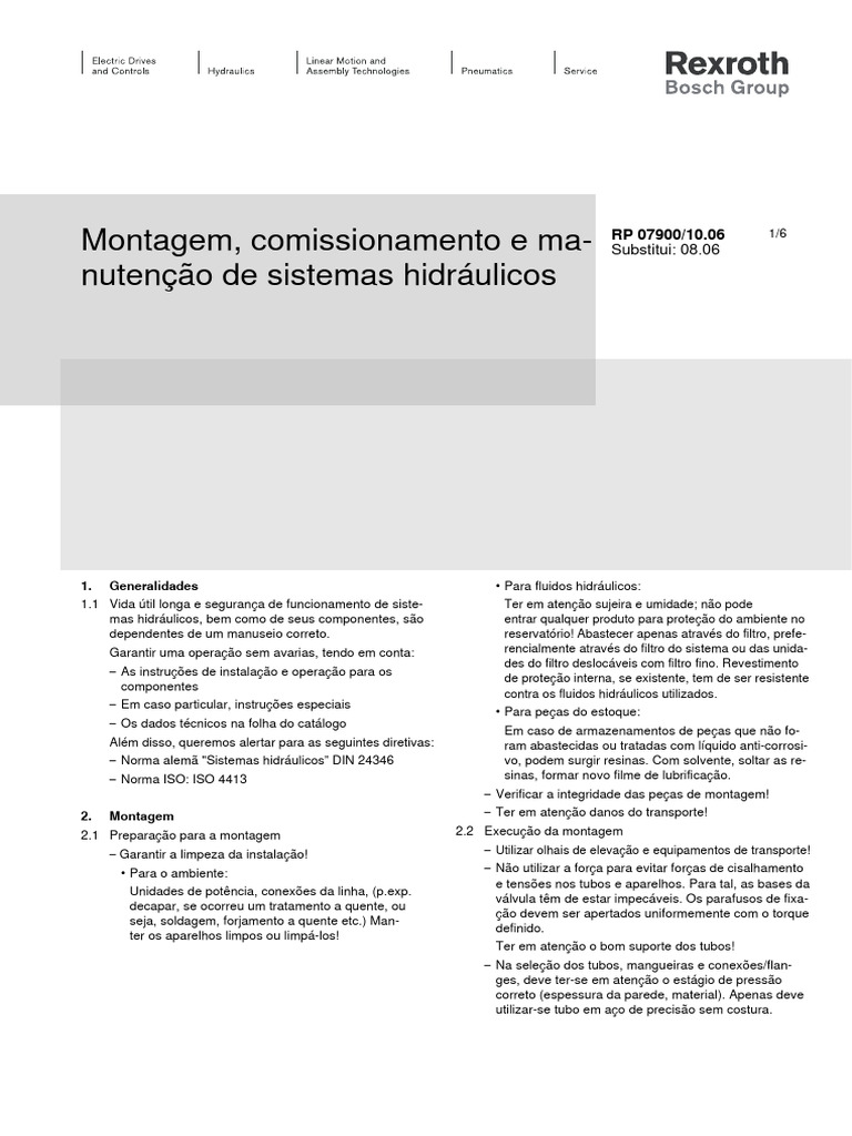 RP 07900 - Montagem, Colocação em Operação e Manutenção de Instalações ...