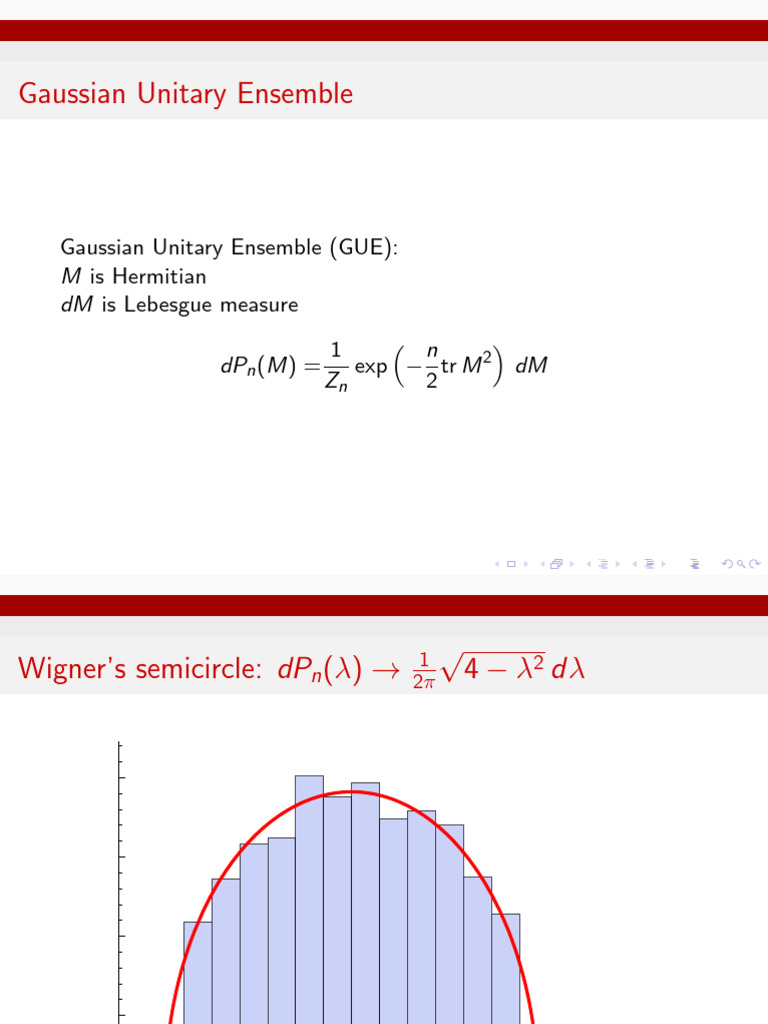 Gaussian Unitary Ensemble Analysis | PDF