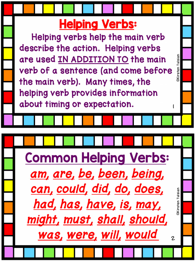 Understanding Helping, Action, and Linking Verbs | PDF | Verb ...