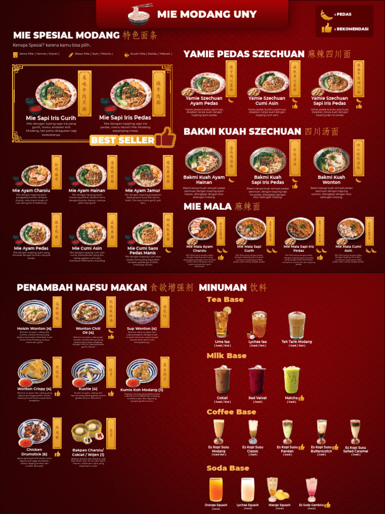 Menu Mie Spesial Modang | PDF