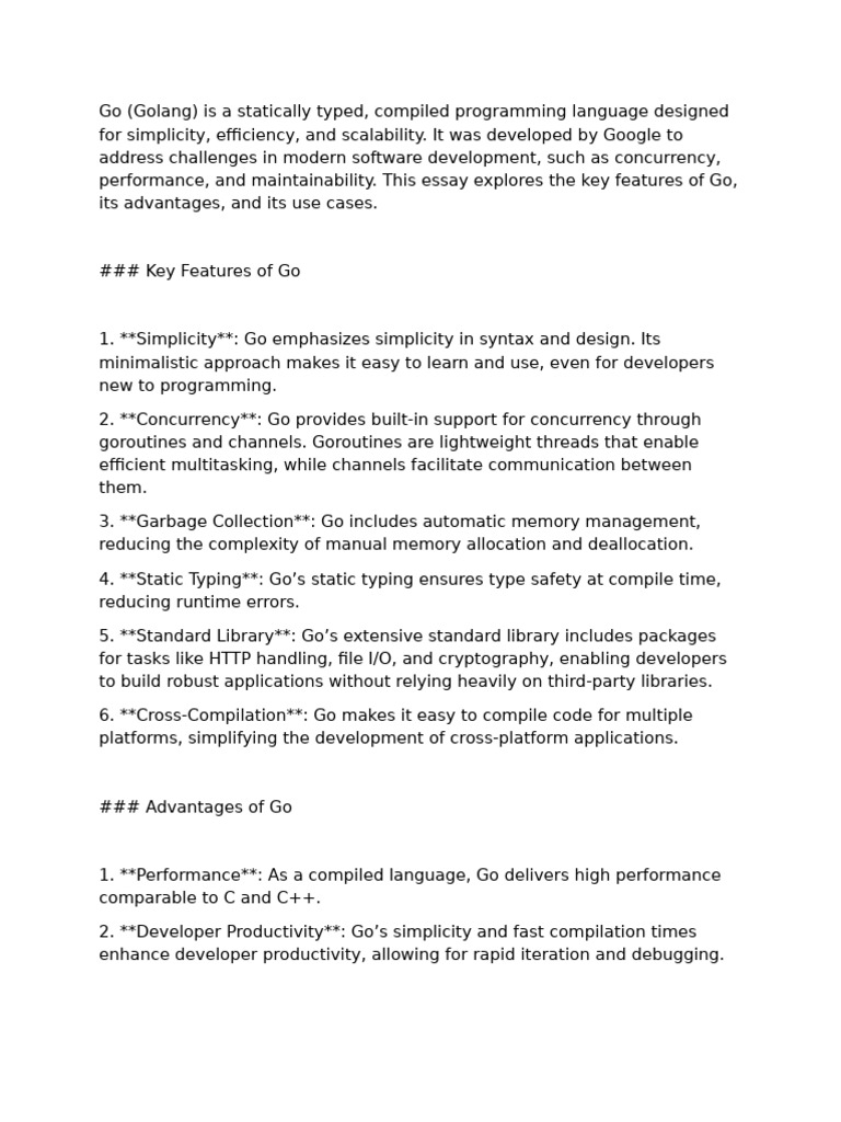 Go Lang | PDF | Operating System Technology | Computing