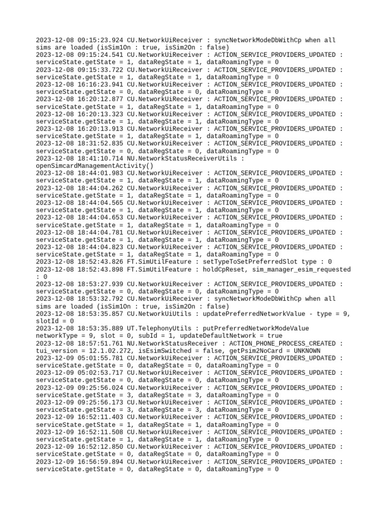 Network State Updates Log December 2023 | PDF
