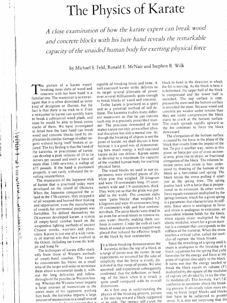 Physics of Karate Strikes PDF