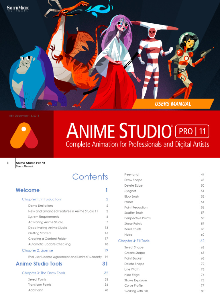 Anime Studio Pro 11 User Manual | PDF | Adobe Photoshop | 64 Bit Computing