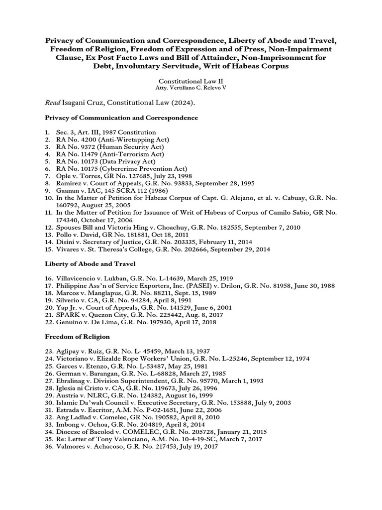 Key Constitutional Rights Overview | PDF | Justice | Crime & Violence