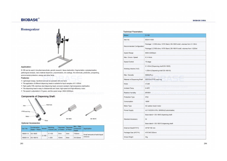 293-294 Homogenizer | PDF