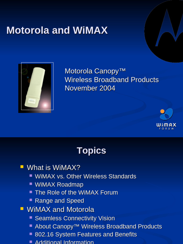 Wimax Roadmap - Public | PDF | Wi Max | Telecommunications