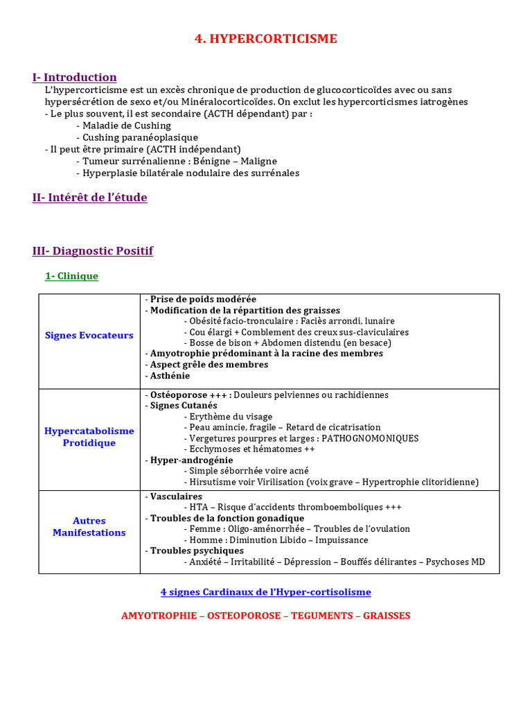 Comprendre l'hypercorticisme | PDF | Maladies et troubles | Spécialités ...
