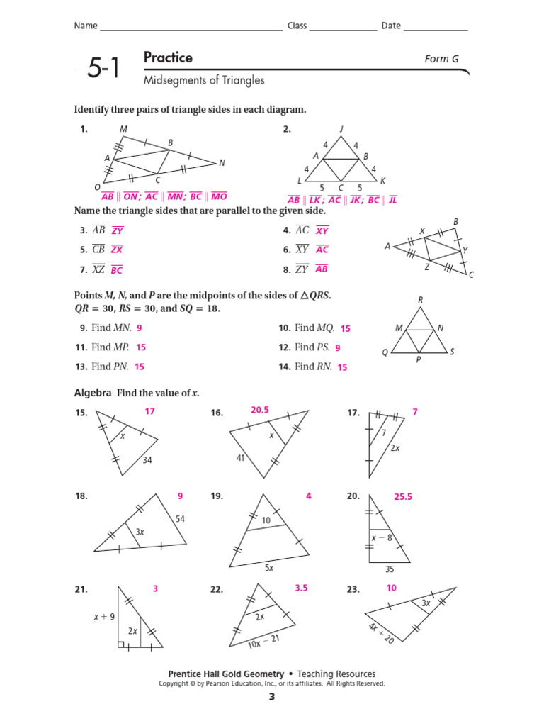 Practice Chapter 5 Form G | PDF | Geometric Shapes | Elementary Geometry