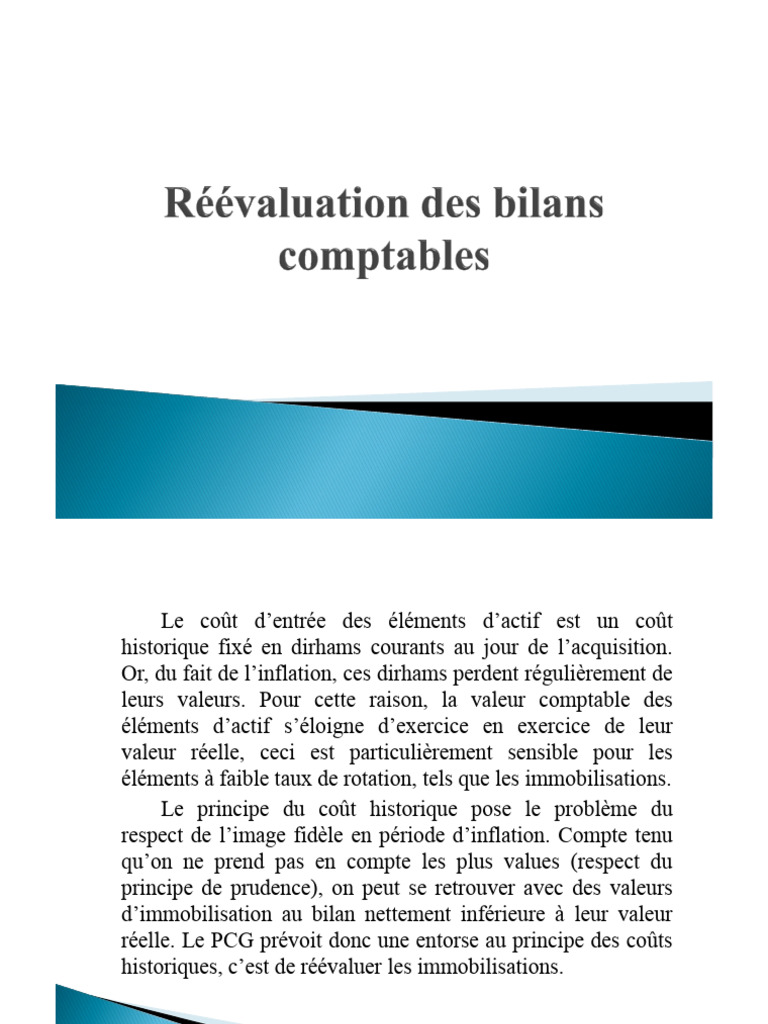 Réévaluation des bilans en période d'inflation | PDF | Capitaux propres ...