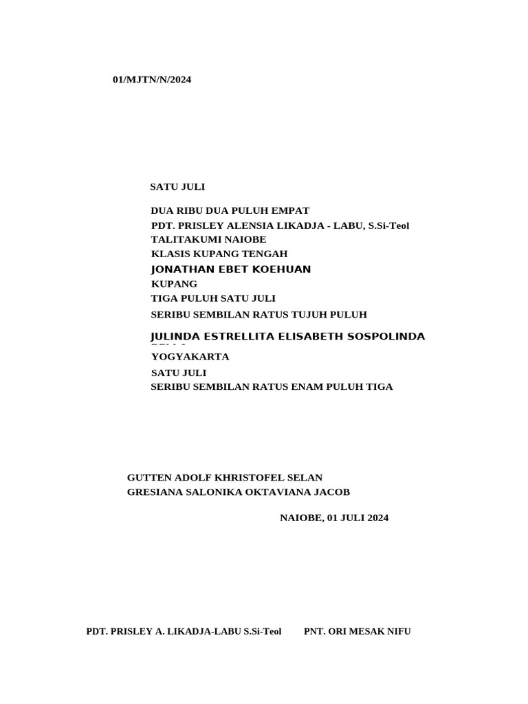 Master Surat Nikah Ok Jelita'24 | PDF