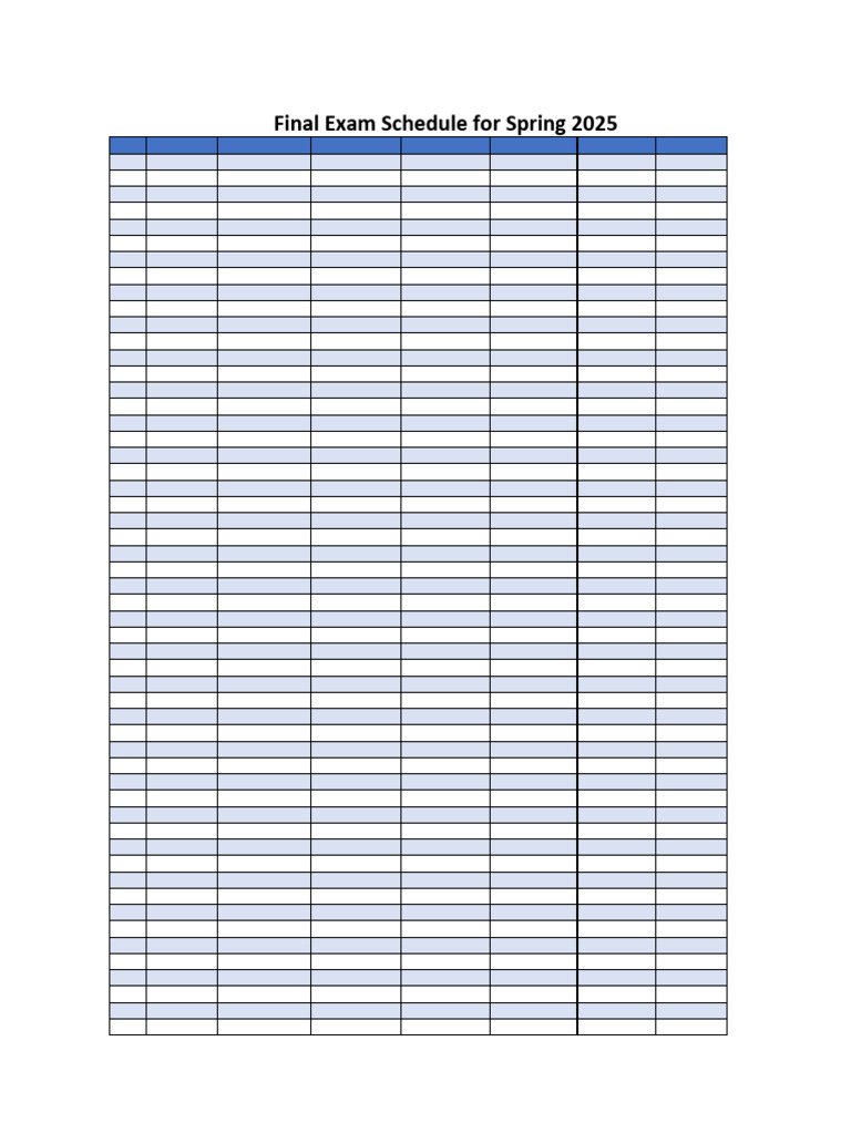 Final Schedule Spring 2025 Pdf