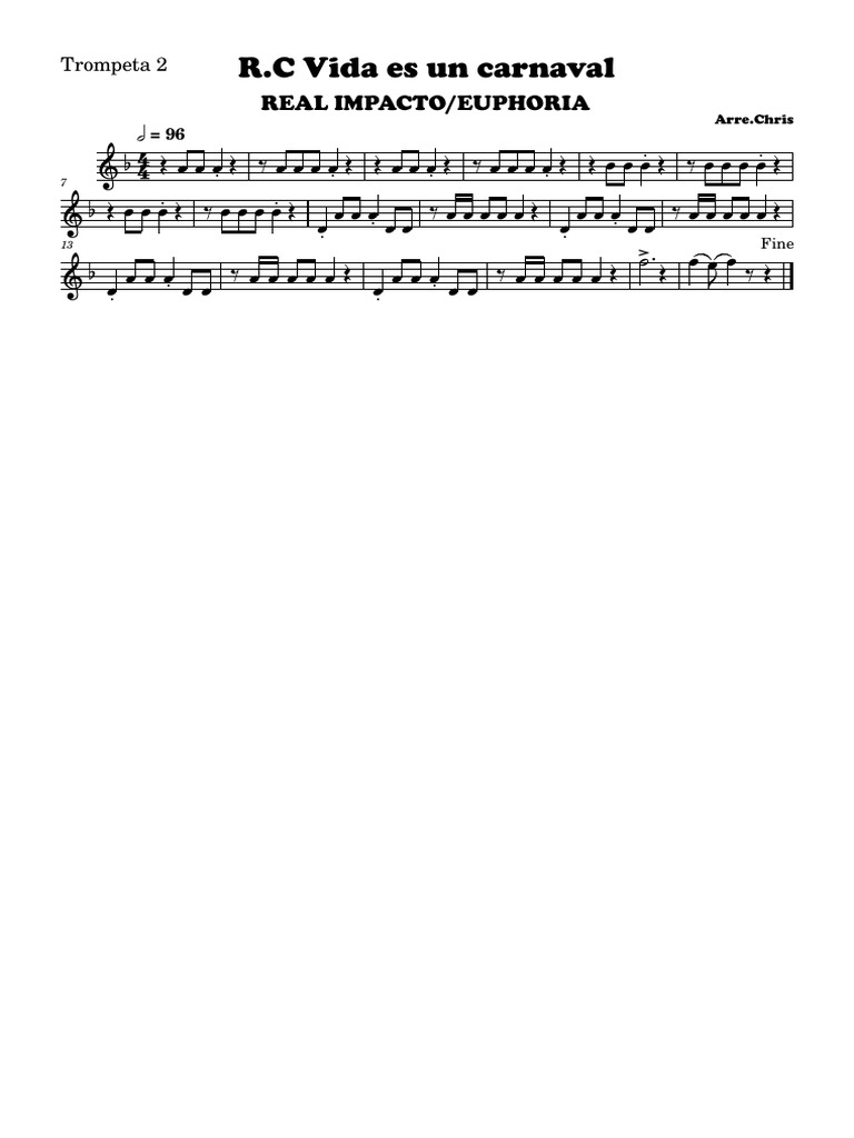 R C Vida Es Un Carnaval Trompeta 2 Pdf