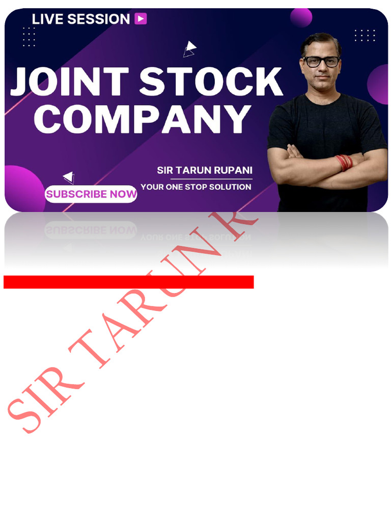 Joint Stock Company PDF Partnership Joint Stock Company