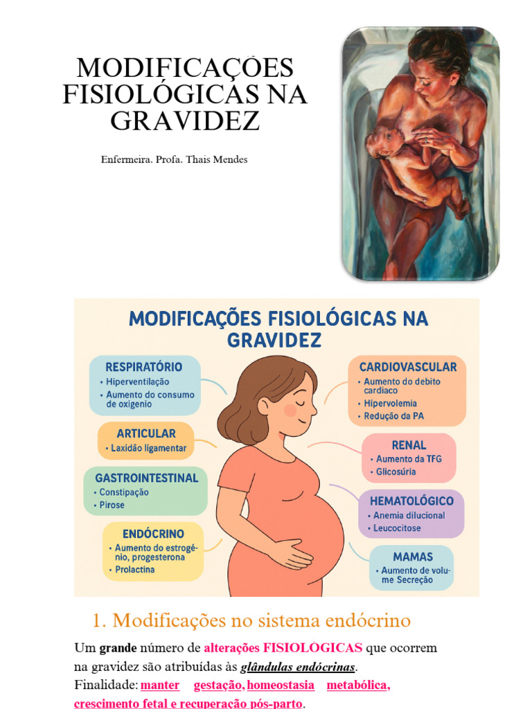 Modificações Fisiológicas na Gravidez | PDF | Gravidez | Placenta