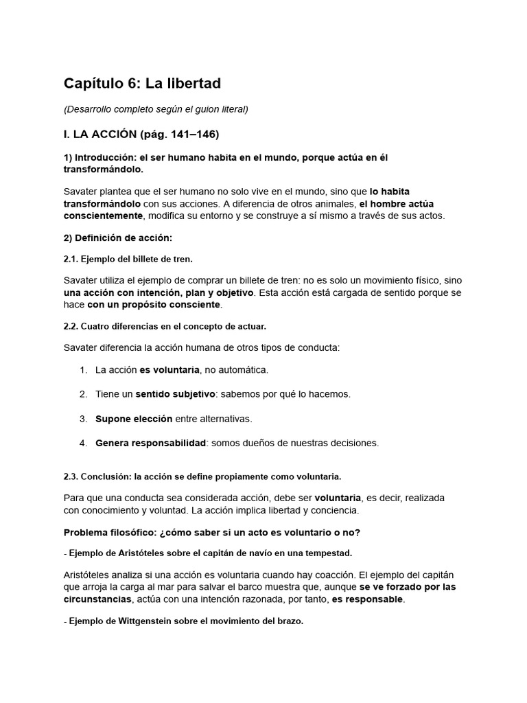Libertad y acción en la filosofía de Savater | PDF | Hora | Libertad