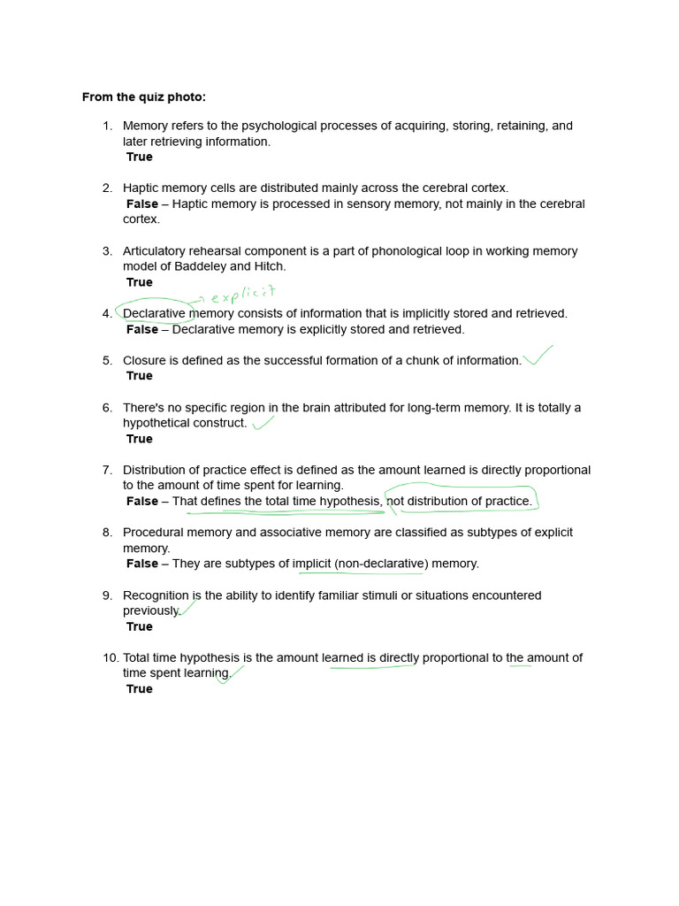 Types of Long-Term Memory Explained | PDF | Memory | Recall (Memory)