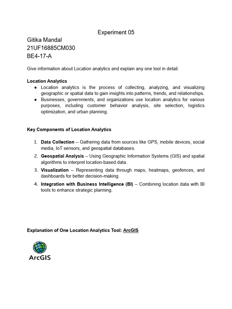 Location Analytics and ArcGIS Tool Overview | PDF | Arc Gis ...