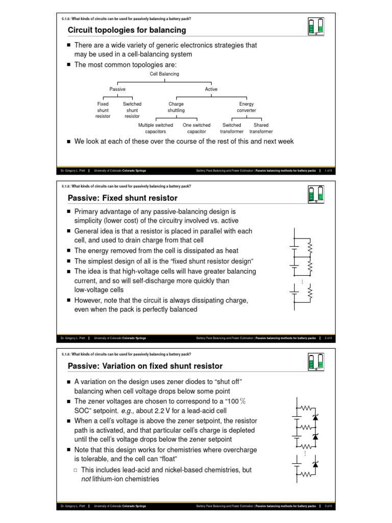 Passive Battery Pack Balancing Methods | PDF | Electrical Network ...