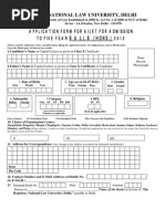 Application Form For Ailet For Admission To Five Year 2012: B.A.LL.B. (HONS.)