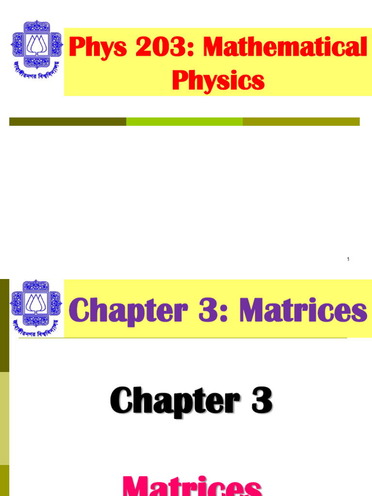 Chapter 3-Matrices (Part 2) | PDF | Matrix (Mathematics) | Determinant