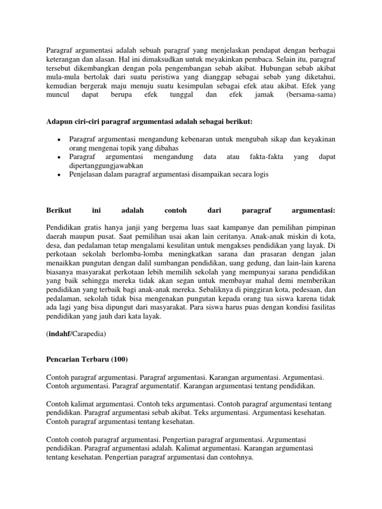 Paragraf Argumentasi Adalah Sebuah Paragraf Yang Menjelaskan Pendapat Dengan Berbagai Keterangan Dan Alasan