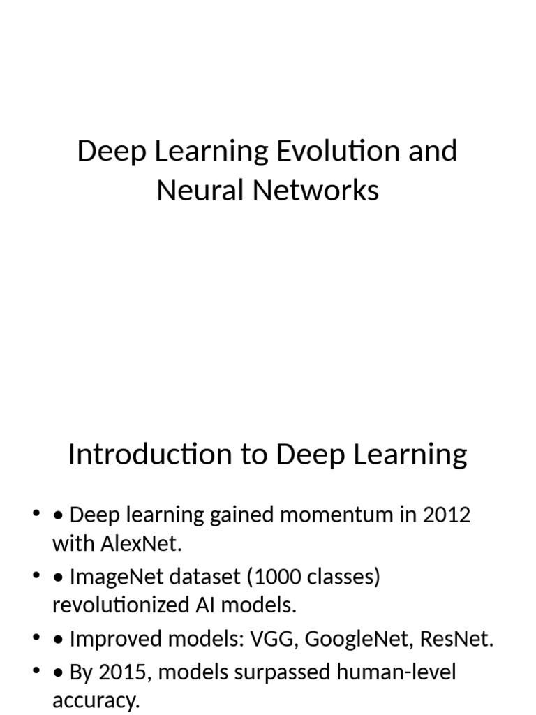 Deep Learning Evolution | PDF