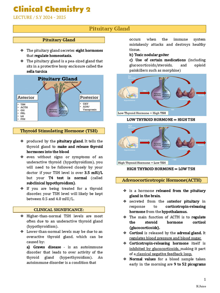 Pituitary Gland Hormones Overview | PDF | Hypothyroidism | Growth Hormone