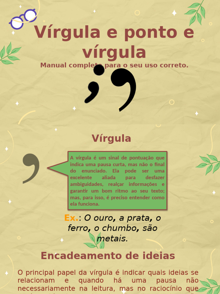 Uso Correto de Vírgula e Ponto e Vírgula | PDF | Linguística | Gramática