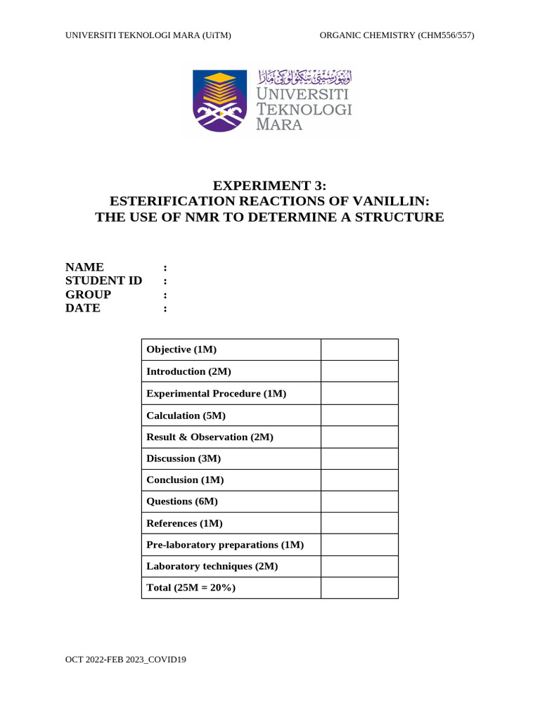 New CHM557 - Experiment 3 | PDF | Chemistry | Chemical Substances