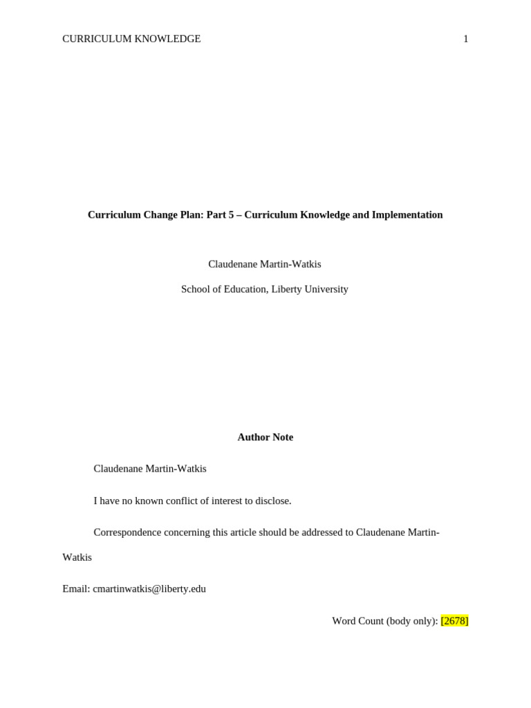 Curriculum Change Plan: STEM Integration | PDF | Curriculum | Knowledge