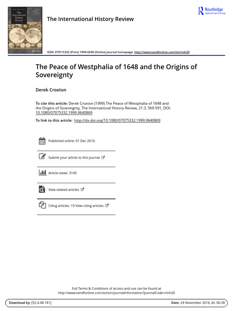 Westphalia 1648: Birth of Sovereignty | PDF | Holy Roman Empire ...