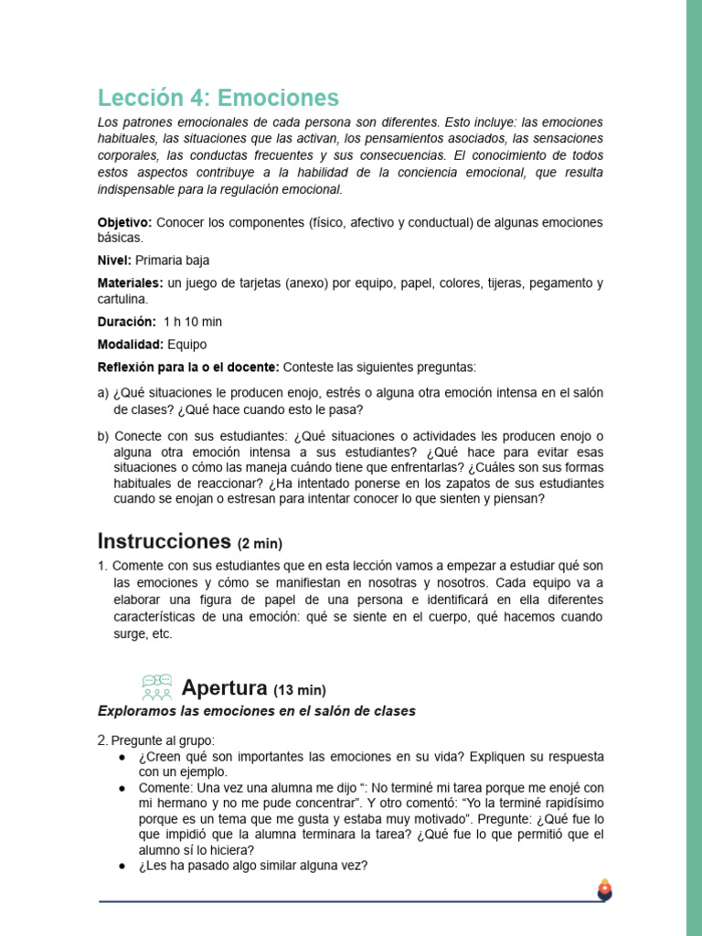 Comprendiendo las Emociones en Clase | PDF | Las emociones ...