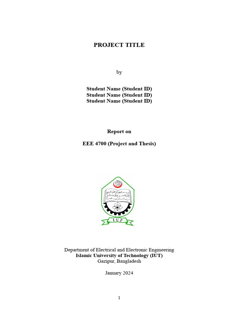 Report EEE 4700 Template | PDF | Engineering | Knowledge