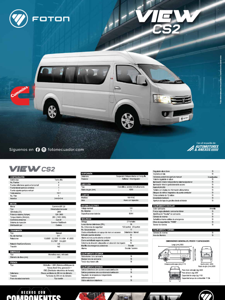 Foton Ficha View CS2 2024 | PDF