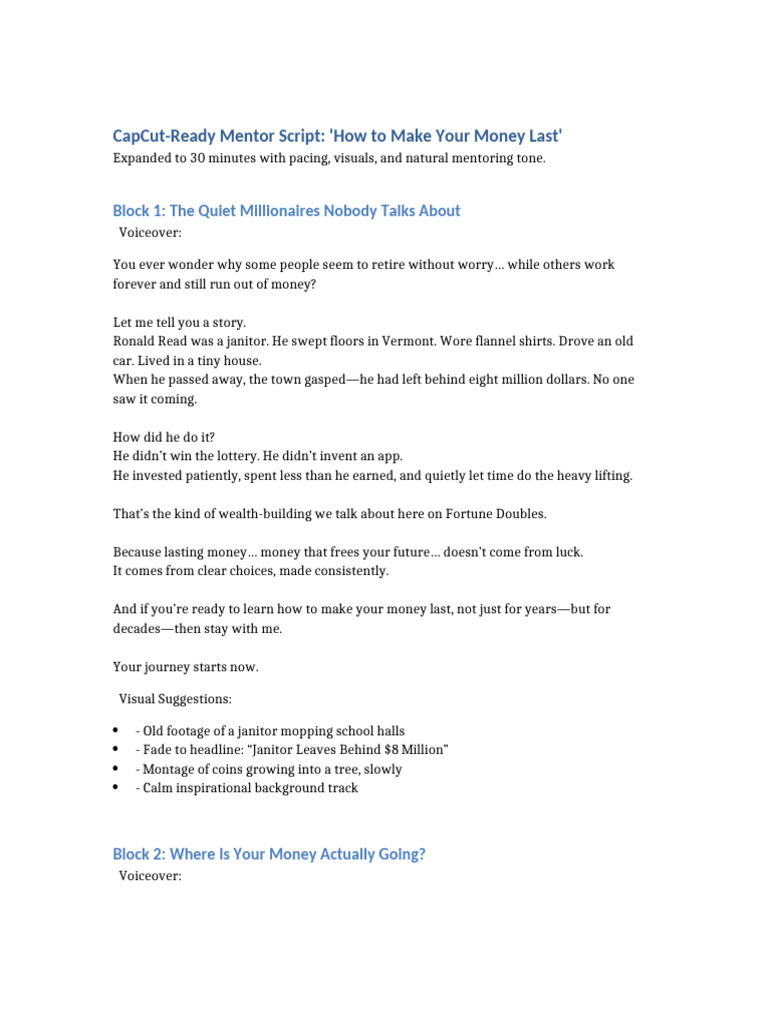 How to Make Your Money Last | PDF