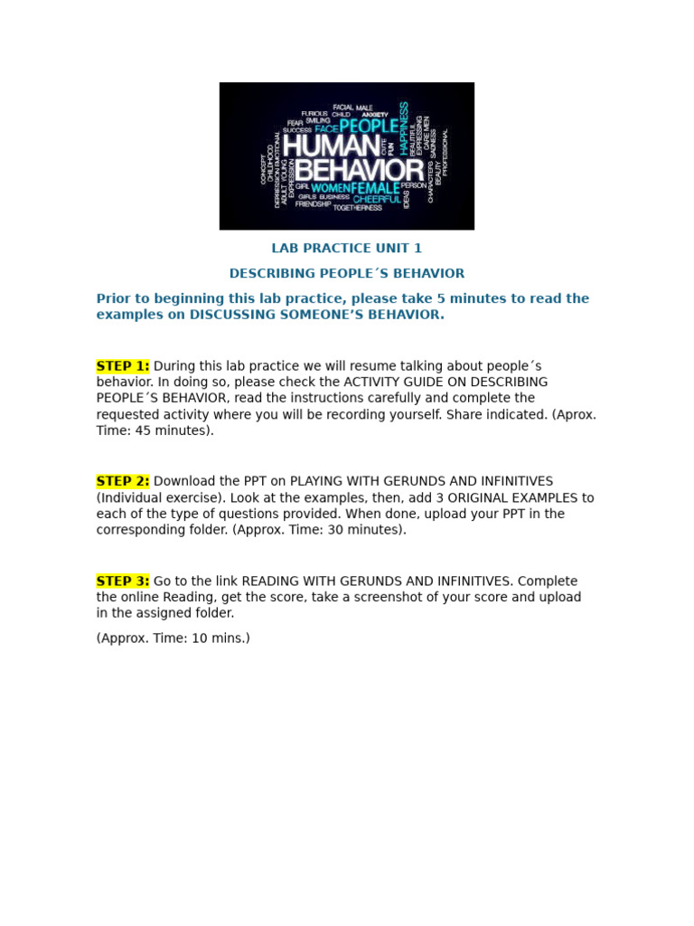 Lab Practice Unit 1 | PDF