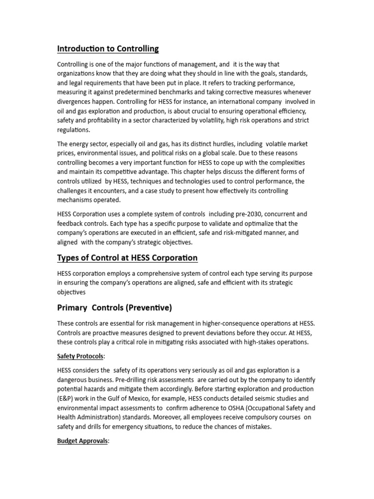 HESS 2022 Sustainability Controls Overview | PDF | Performance Indicator