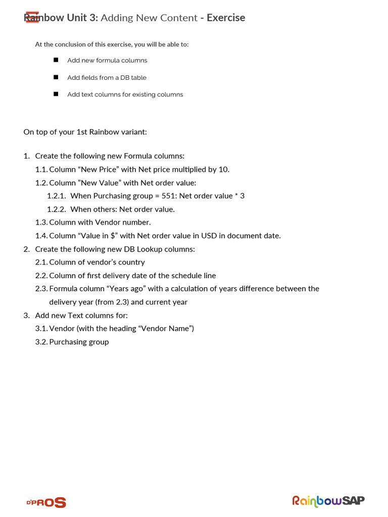 1 031 Excerise Adding New Content V4 | PDF