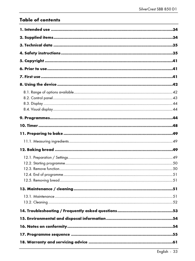 SilverCrest SBB 850 D1 User Guide | PDF | Teaspoon