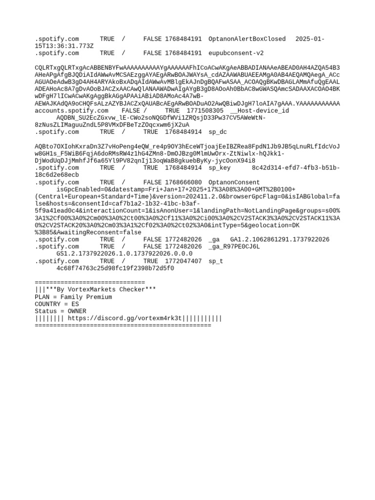 Spotify Cookie Consent Details | PDF