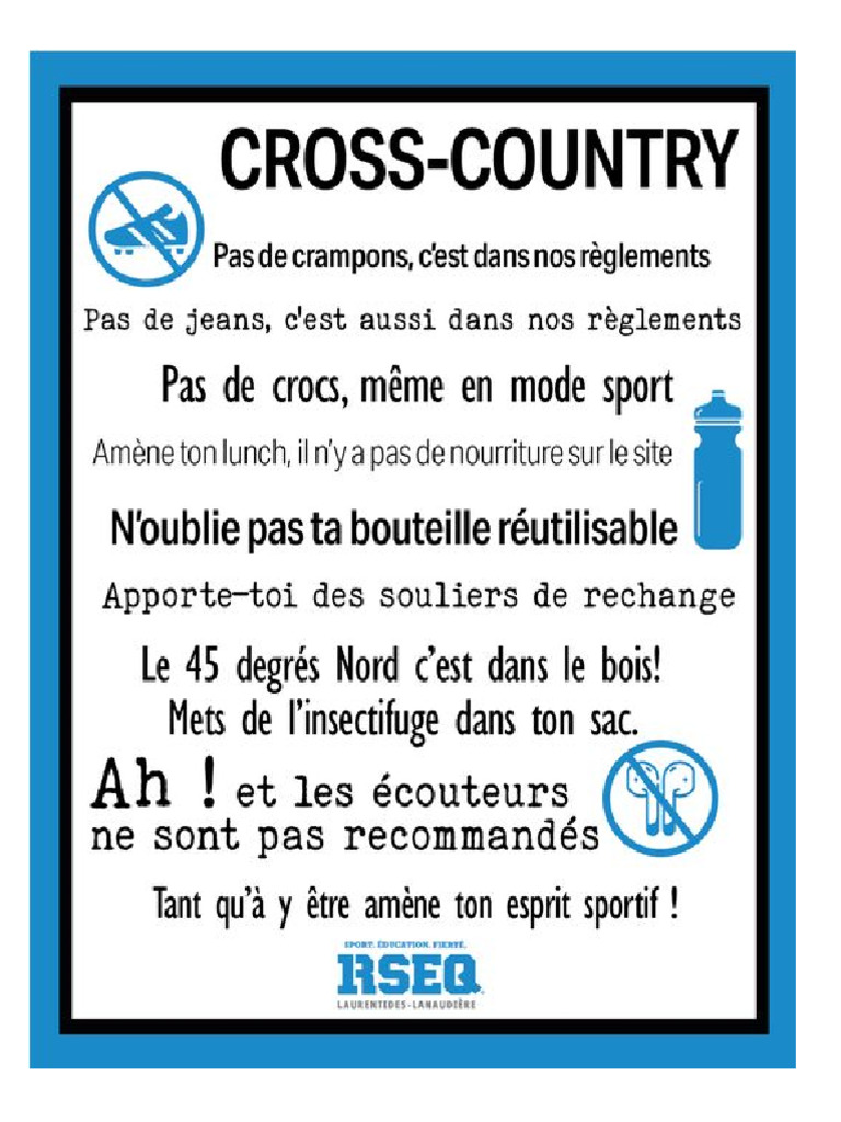 Consignes RSEQ LL Cross-Country 2024 | PDF