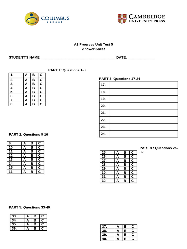 Test A2 U4 Answer Sheet Empower Pdf