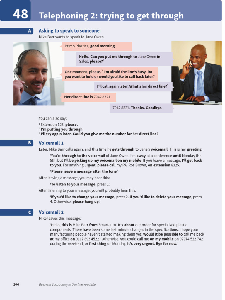 Telephoning Skills for Business Communication | PDF