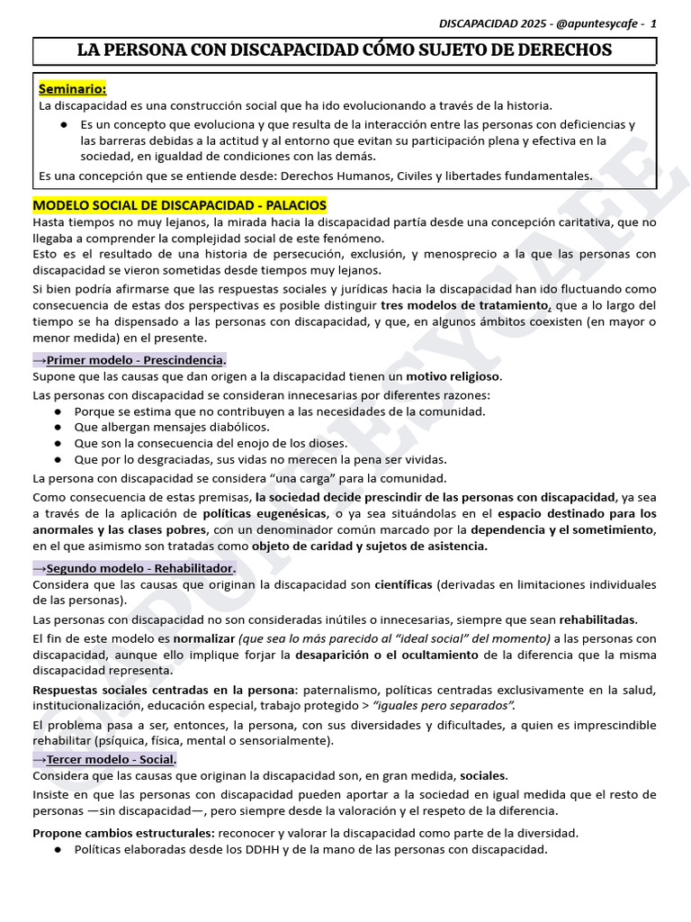 Derechos y Modelos de Discapacidad 2025 | PDF | Invalidez | Discriminación