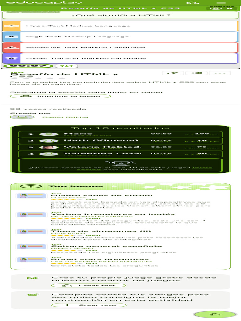Test Desafío de HTML y CSS | PDF | Hipertexto | Archivo de computadora