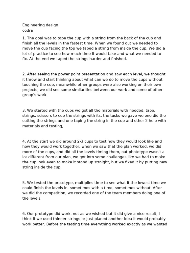 Engineering Cups Competion | PDF