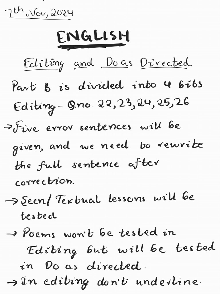 English Editing and Do As Directed | PDF