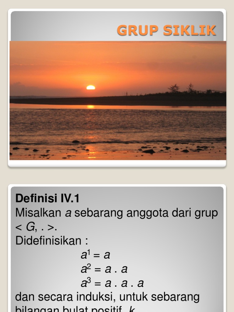 Definisi dan Teorema Grup Siklik | PDF