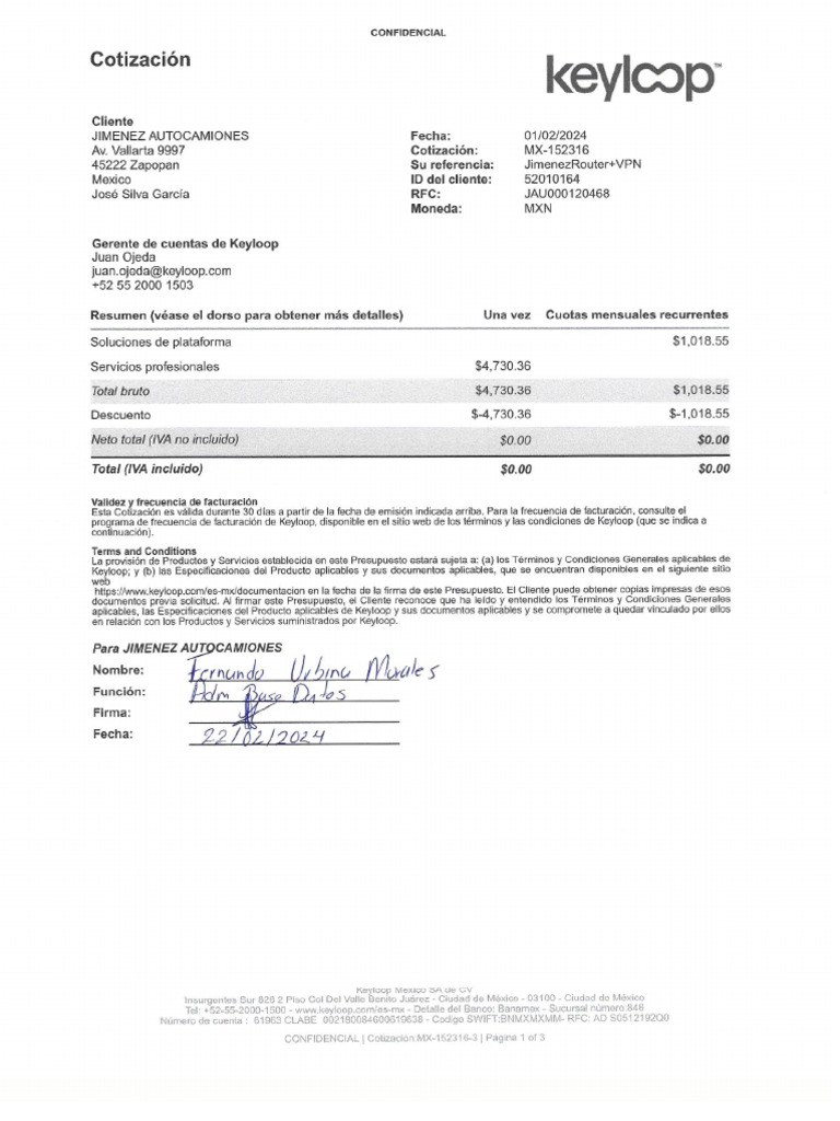 Cotizacion Firmada | PDF